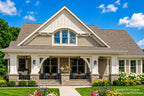 Watermarked CL-1814 front exterior with a covered porch and centered upper gable.