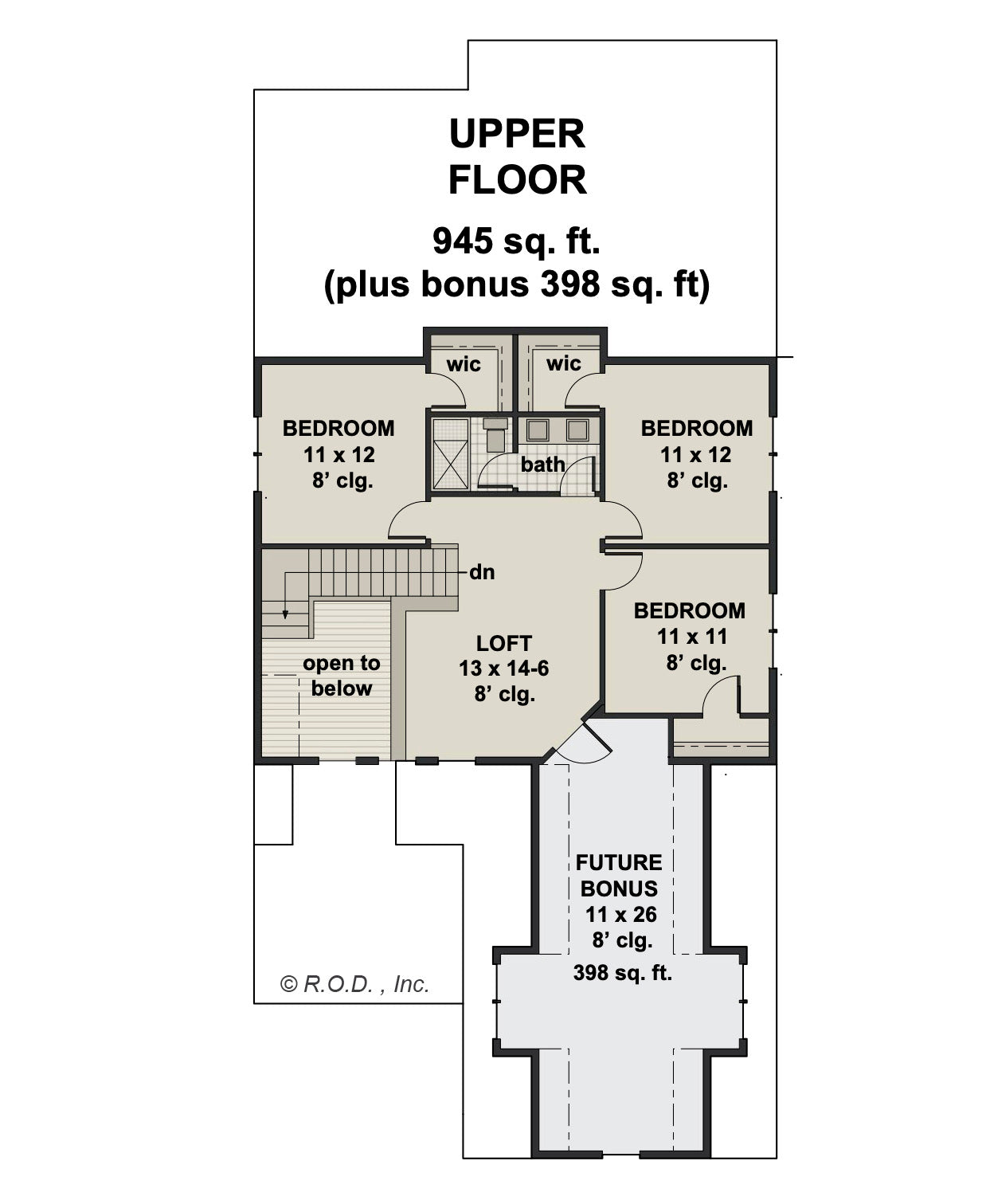 CL-20-014 Wexford farmhouse upper-level floor plan.