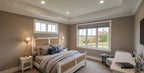 CL-20-014 Wexford farmhouse primary bedroom interior rendering.