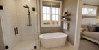 CL-20-014 Wexford farmhouse primary bathroom shower and tub interior rendering.