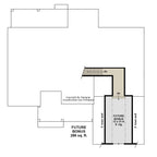 Alder Glen upper-level floor plan showing the future bonus room above the garage and its connecting staircase.