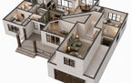 Alder Glen 3D cutaway showing the furnished bonus room above the garage and its relationship to the main-level rooms.