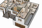 Oak Haven 3D cutaway showing a furnished bonus room above the garage and its relationship to the main level.