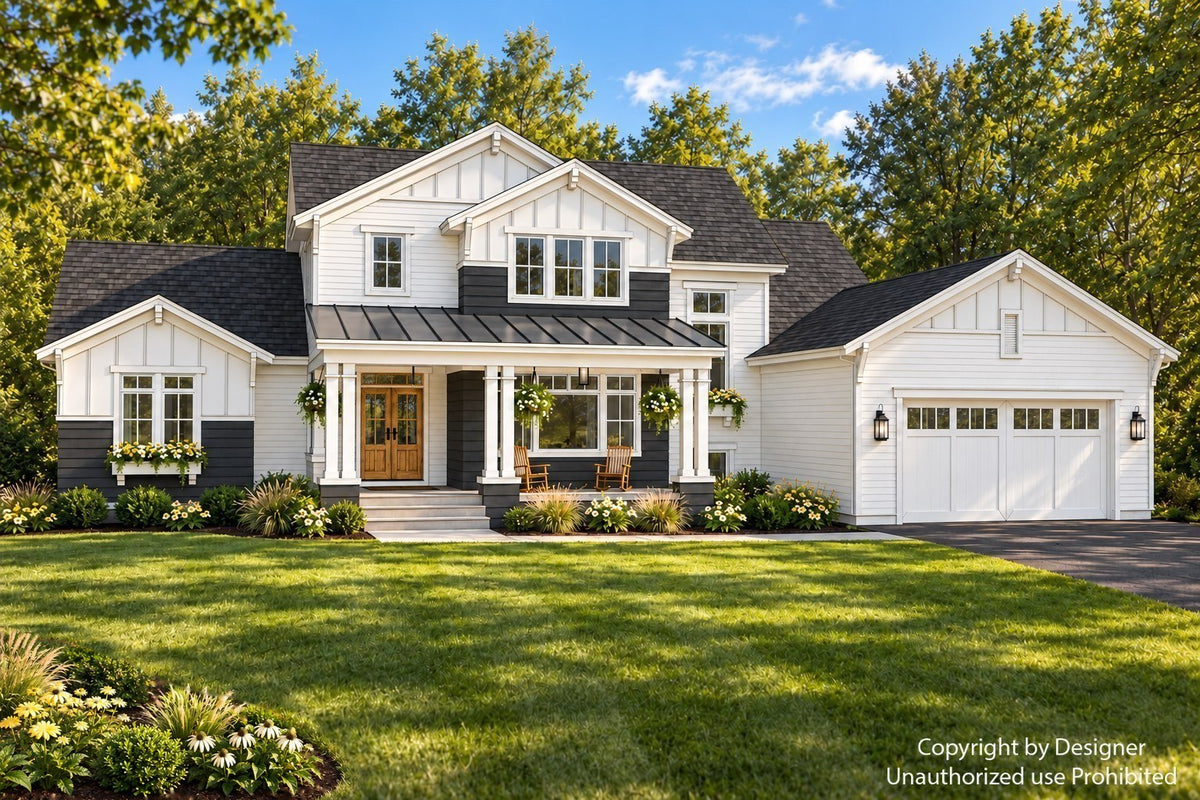 Meadowlark Farmhouse Plan with Main-Floor Guest Suite – Royal Oaks Design