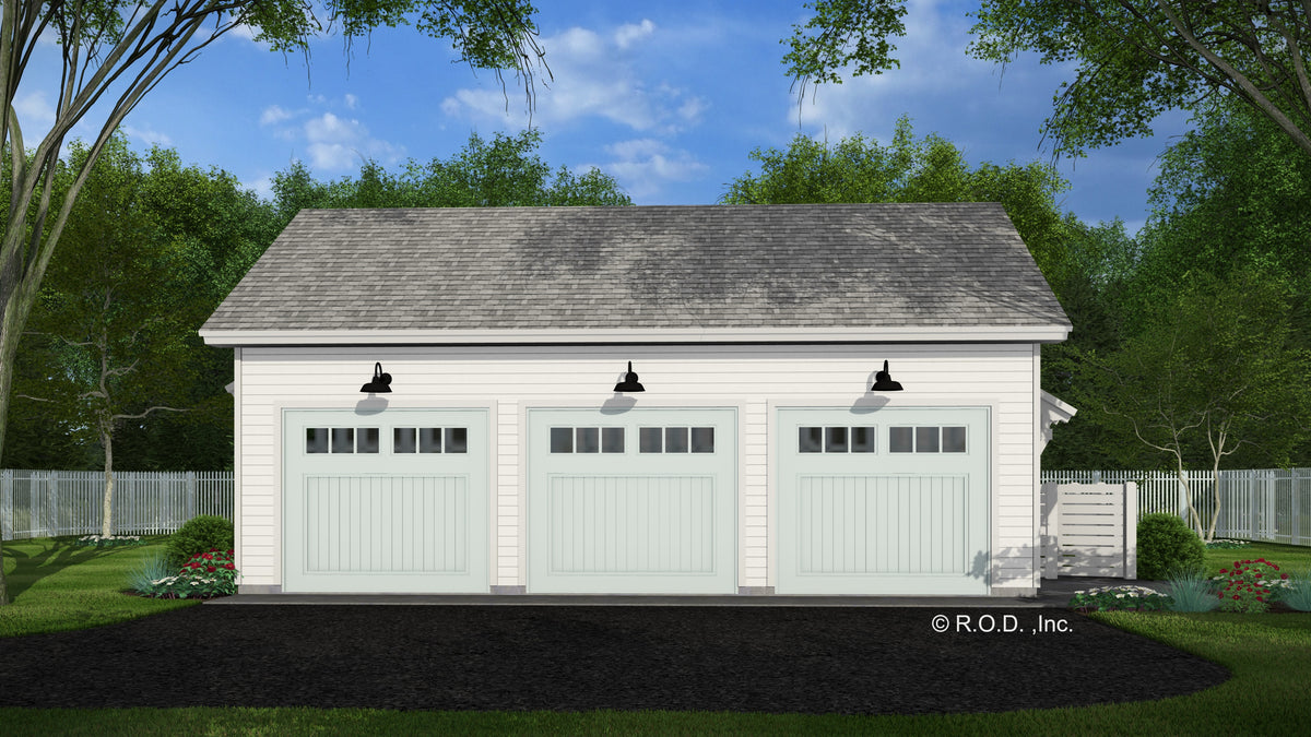 Three Car Garage and Side Yard