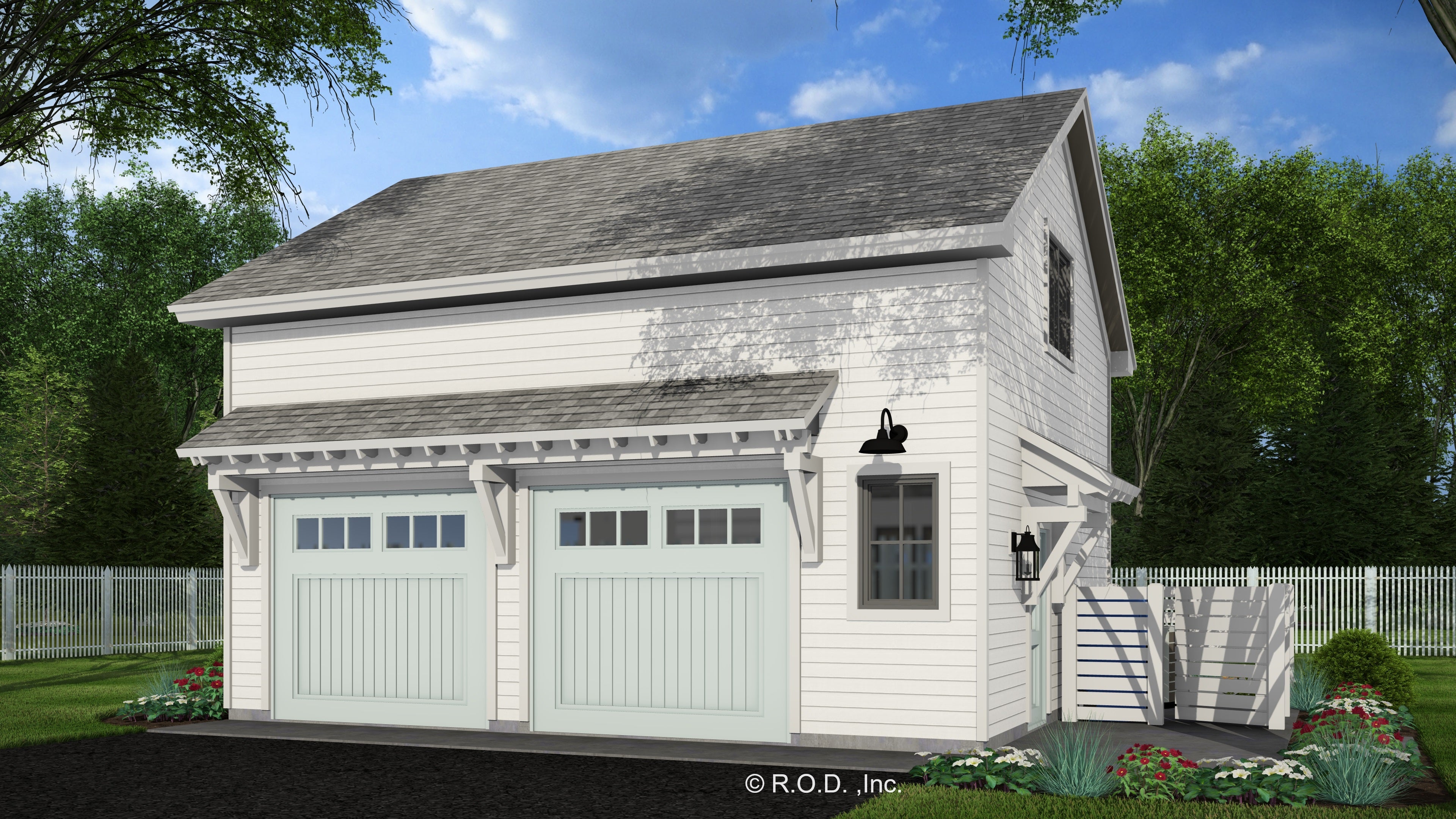 Two Car Garage Apartment with Side Yard