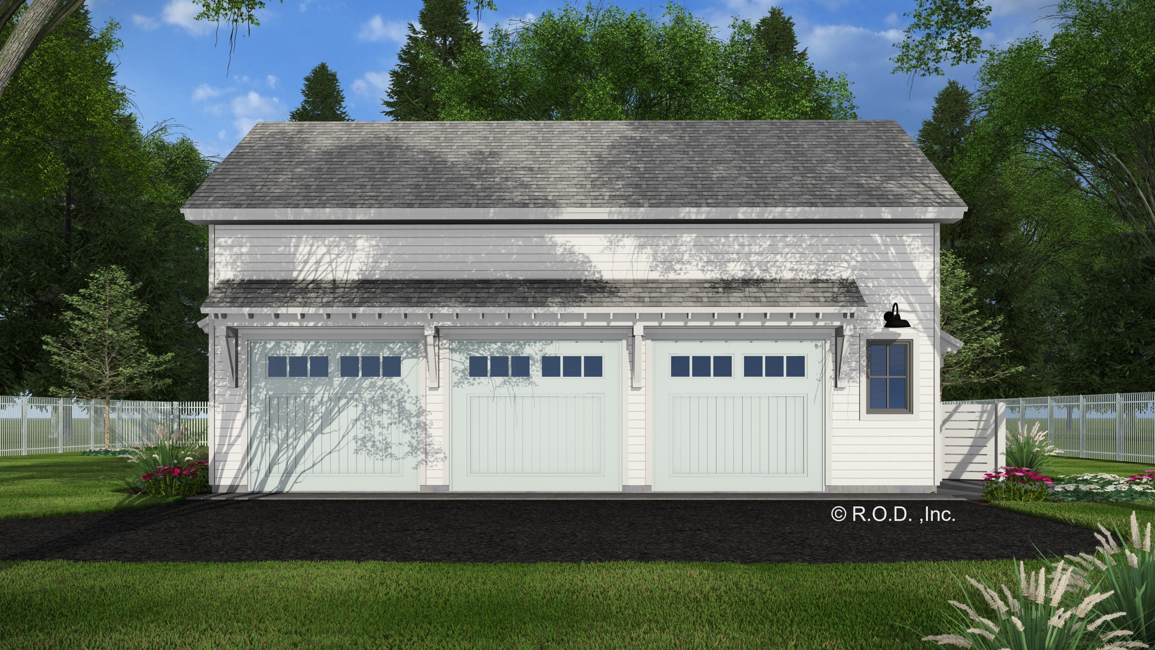 Three Car Garage Apartment with Side Yard