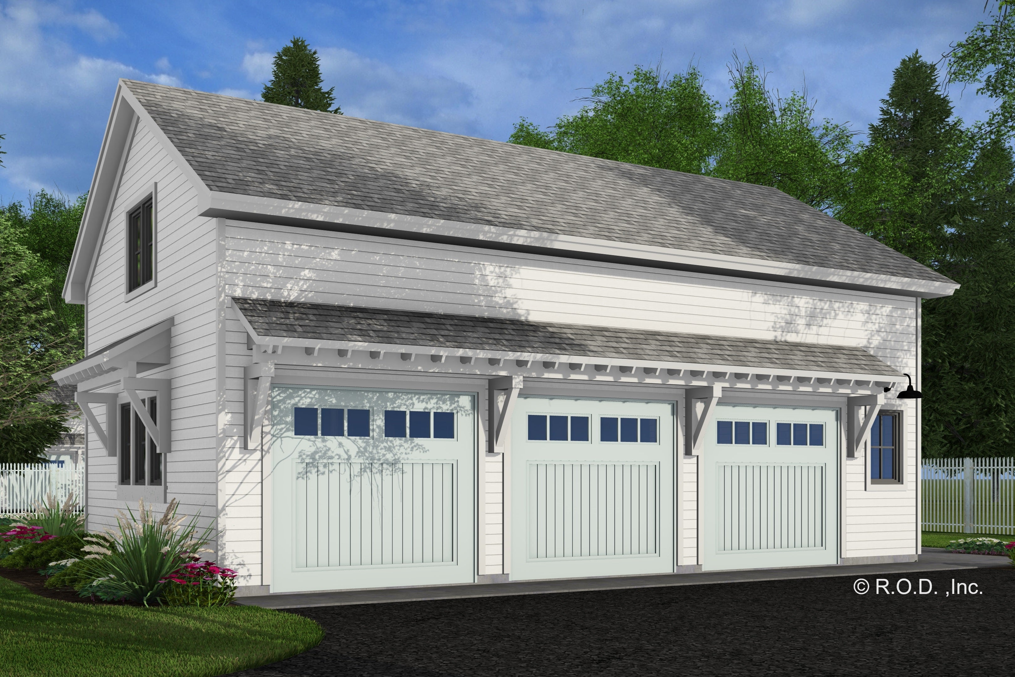 Three Car Garage Apartment with Side Yard