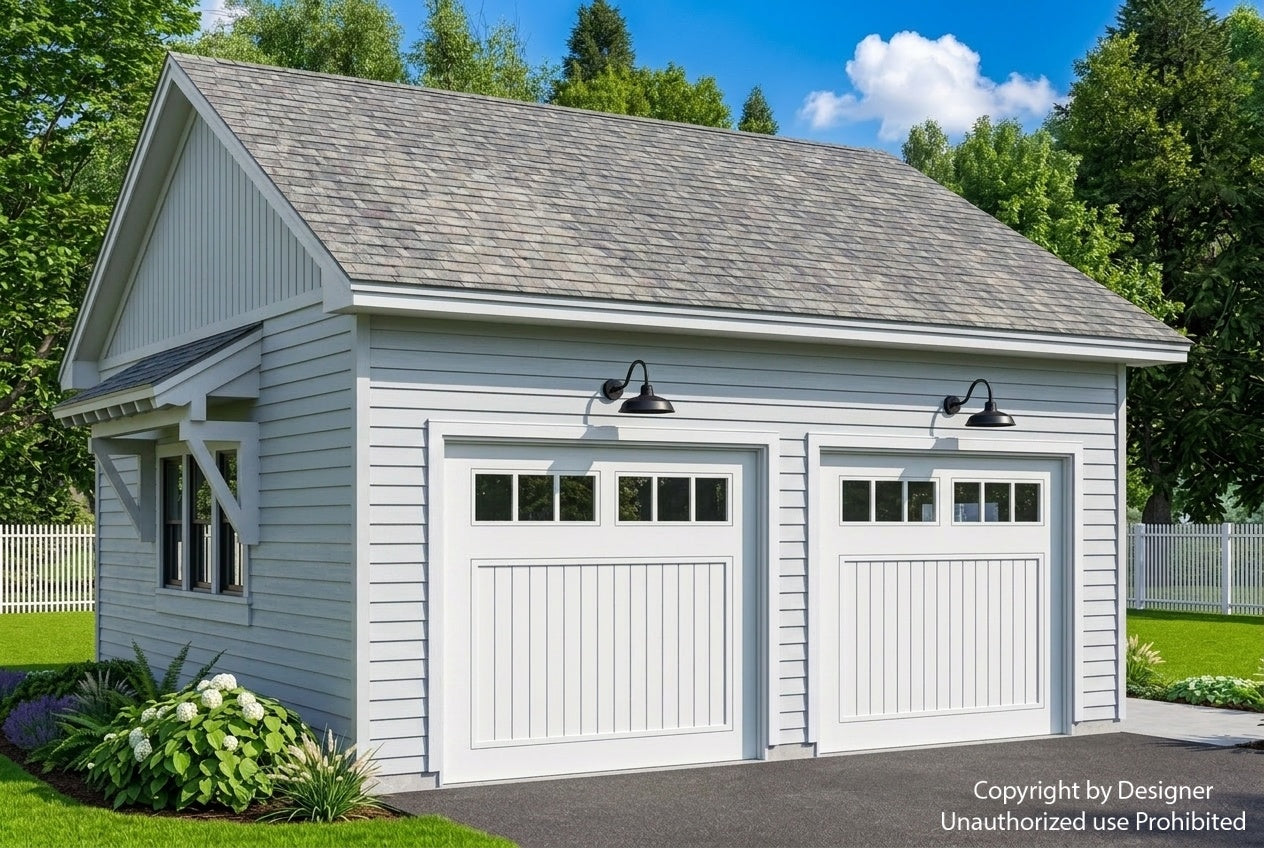 Two Car Garage with Side Yard house plan exterior rendering