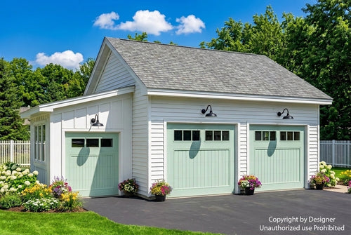 Two Car with Golf Cart Garage and Side Yard house plan exterior rendering