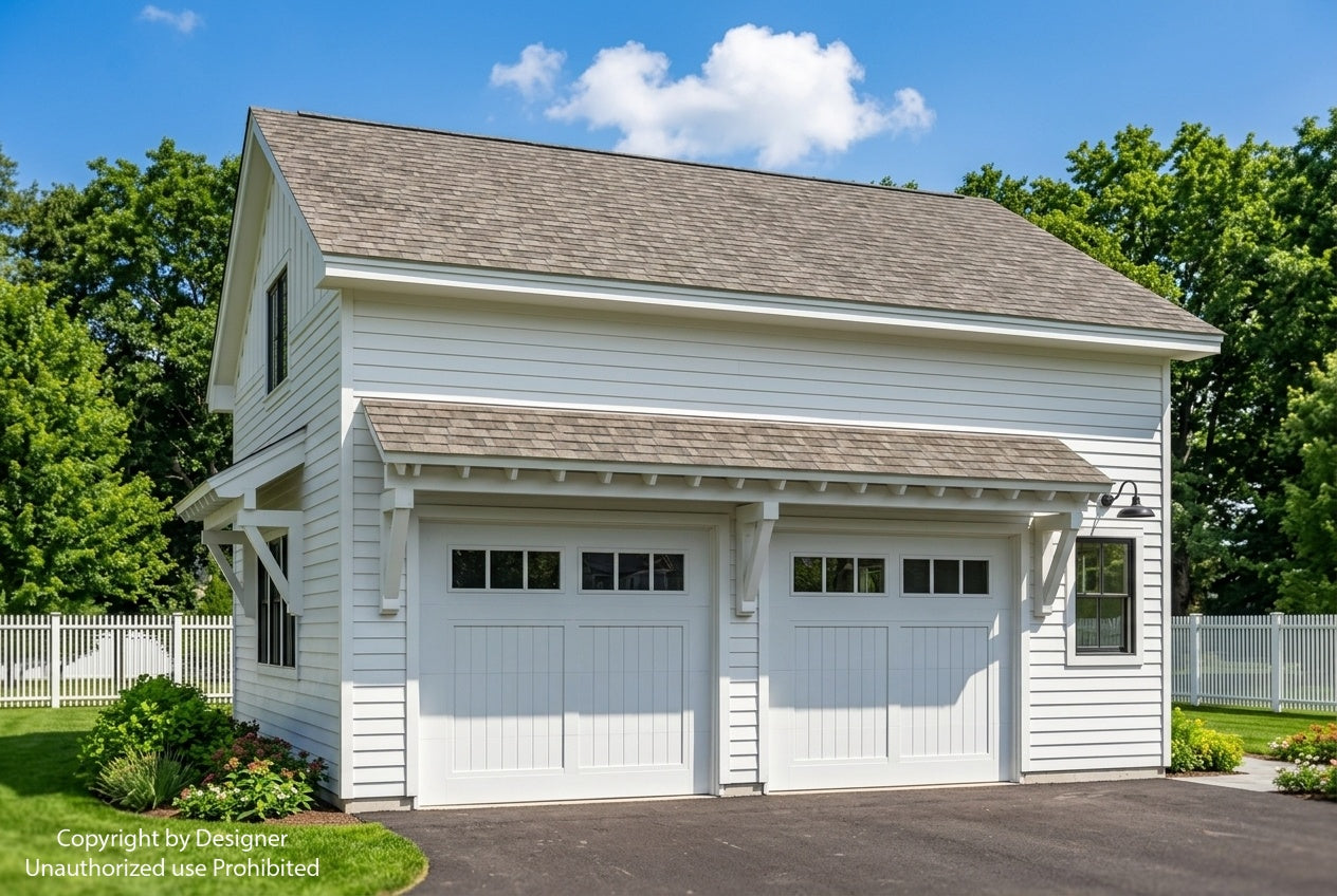 Two Car Garage Apartment with Side Yard house plan exterior rendering