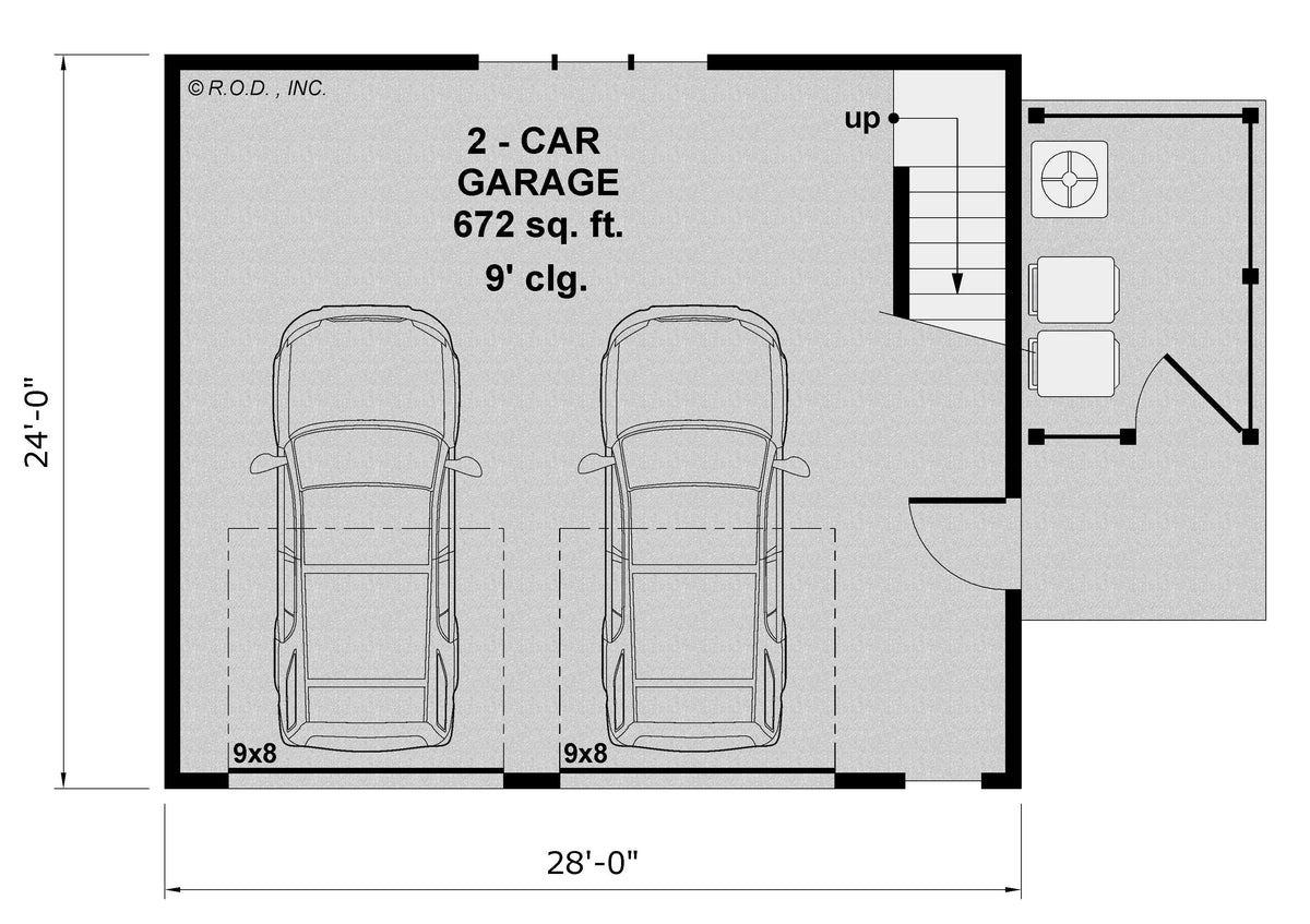 Two Car Garage Apartment with Side Yard