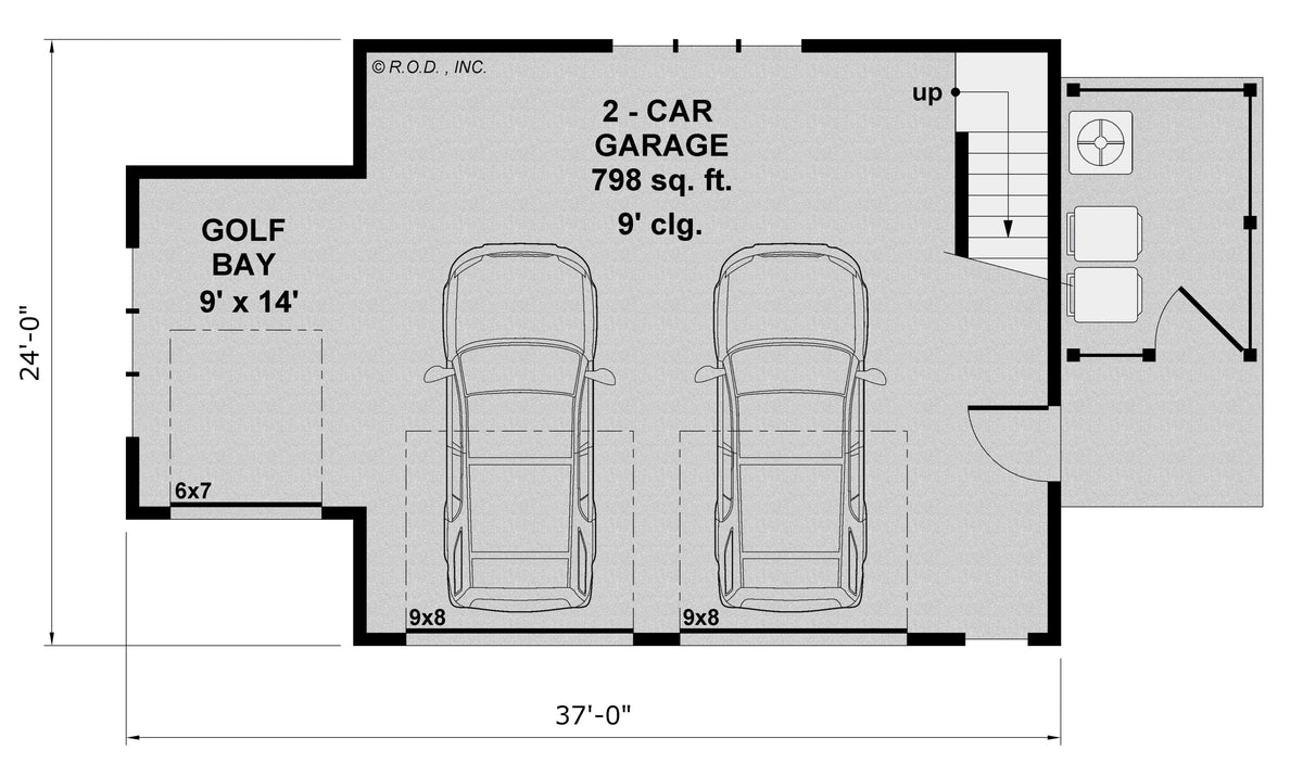 Two Car with Golf Cart Garage Apartment