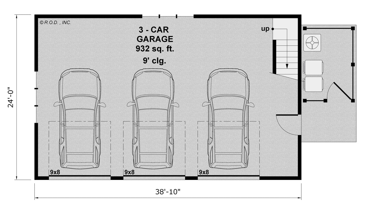 Three Car Garage Apartment with Side Yard