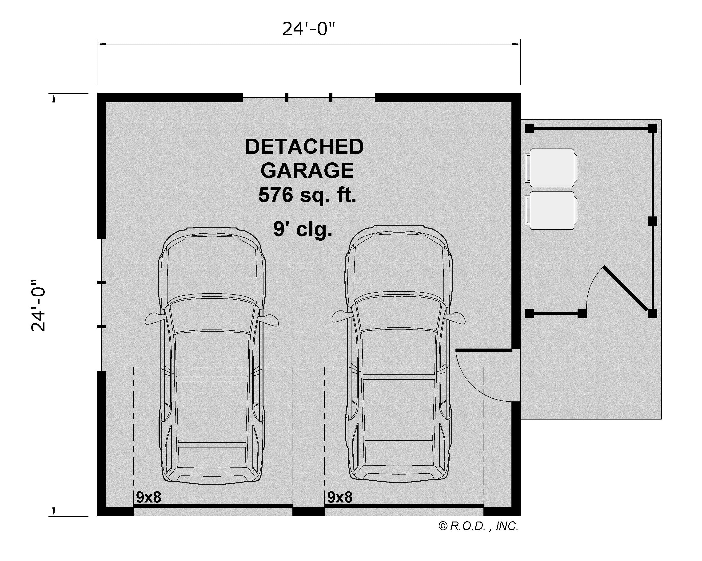 Two Car Garage with Side Yard