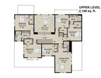 Cold Spring House Plan upper-level 2D floor plan.