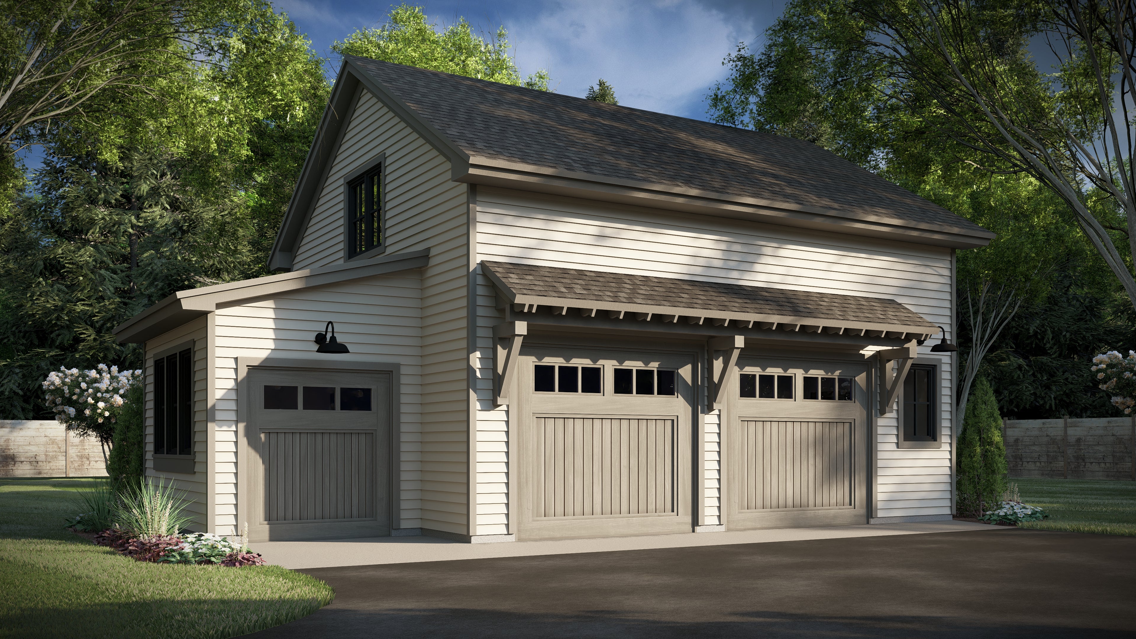 Two Car with Golf Cart Garage Apartment